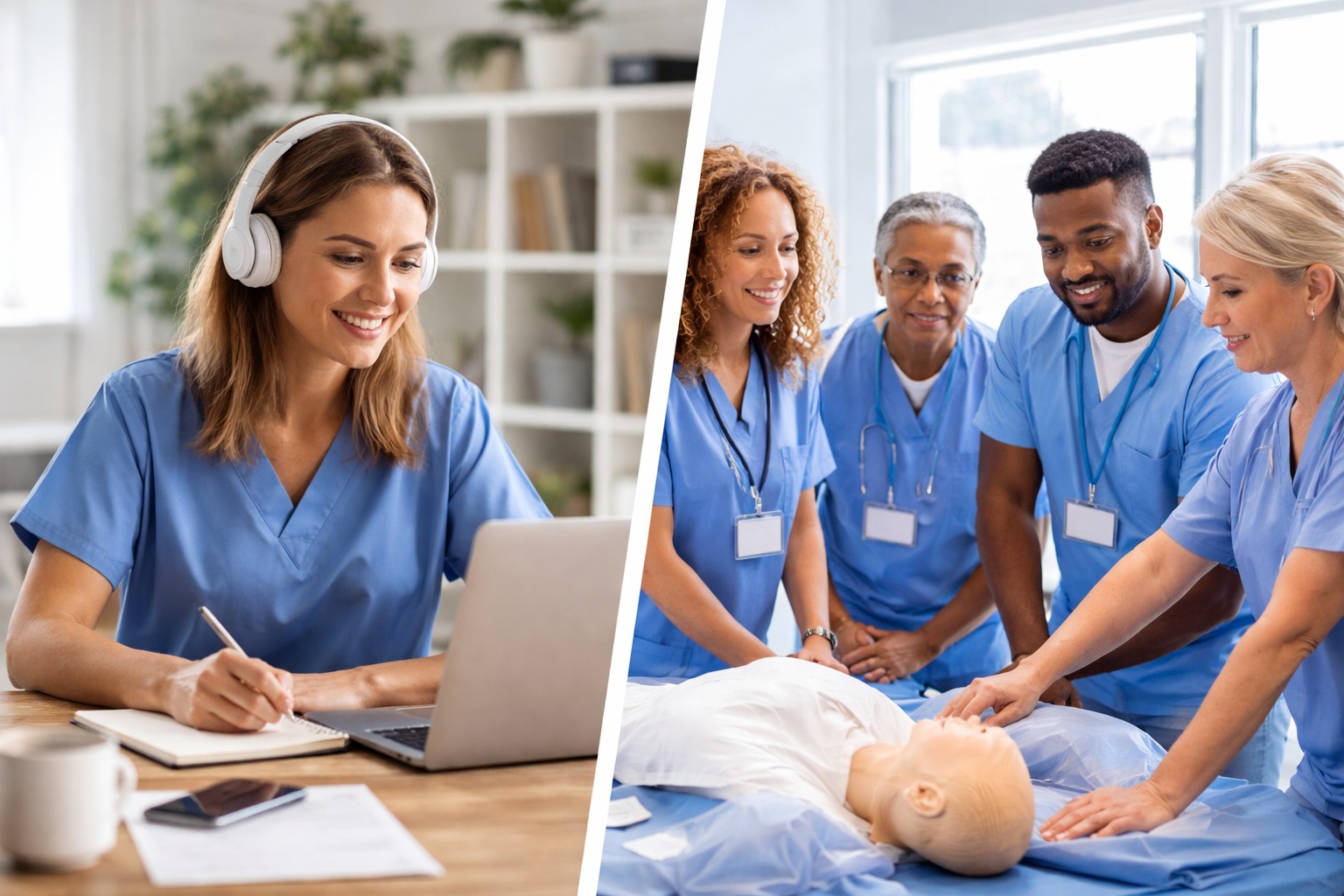 online vs in-person training for care qualifications
